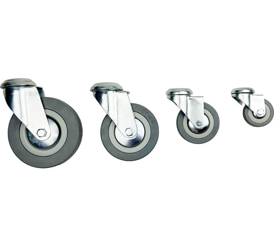 Опора поворотная колесная под болт 120x26 мм, резина серая SChg55 HITCH SZ084852