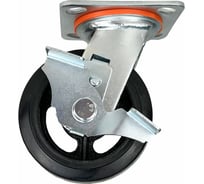 Опора поворотная колесная большегрузная с тормозом 100x50 мм, резина черная SCdb42 HITCH SZ085004