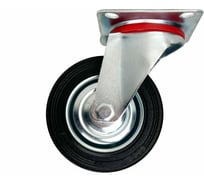 Опора поворотная колесная 125x34 мм, резина черная SC55 HITCH SZ084862