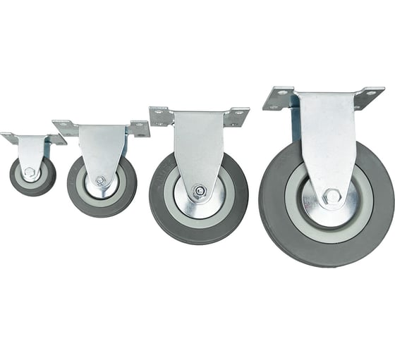 Опора неповоротная колесная 120x26 мм, резина серая FCg54 HITCH SZ084848