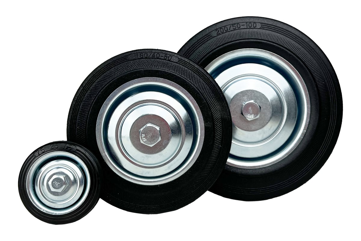Колесо на ось 200x44 мм, резина черная С80 HITCH SZ084859 - выгодная ...