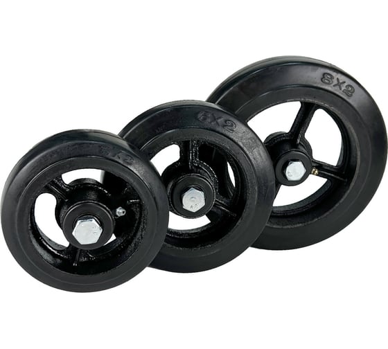 Колесо на ось большегрузное 125x50 мм, резина черная D54 HITCH SZ085019