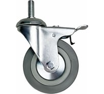 Опора поворотная колесная с тормозом с болтом 50x18 мм, резина серая SCtgb25 HITCH SZ084828