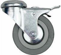 Опора поворотная колесная с тормозом под болт 75x20 мм, резина серая SChgb93 HITCH SZ084854