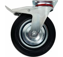 Опора поворотная колесная с тормозом 200x44 мм, резина черная SCb80 HITCH SZ084869