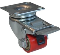 Колесо полиамид поворотное с тормозом 27 мм Красный MFK-TORG 1124027-RED