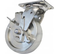 Колесо б/г нержавейка, поворотное с тормозом, 125 мм SS6650B-01-SSDC MFK-TORG SSDC-6654125