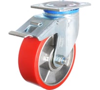 Поворотная колесная опора с тормозом KAMA 3802-ZOR-125-F18