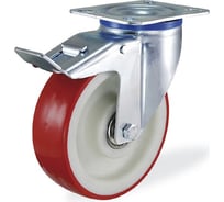 Поворотная колесная опора с тормозом KAMA 3302-PUR-125-F18
