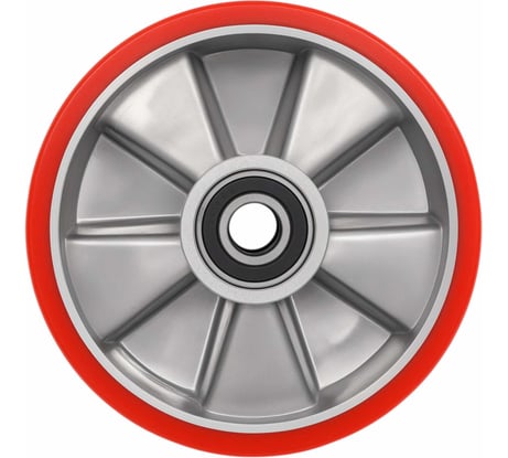 Колесо для гидравлических тележек с шариковым подшипником 180мм ПУ/алюминий Gigant G-04-09-11