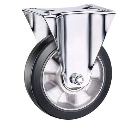 Опора колесная большегрузная неповоротная (150 мм; 430 кг; черная резина) RONEL FCDL 63 HEAVY