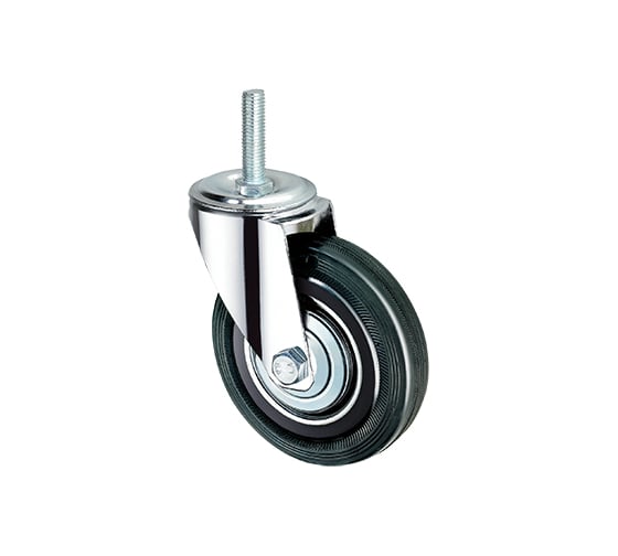 Опора колесная поворотная (160 мм; 190 кг; болт M16; черная резина) Longway SCt 63 1