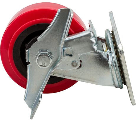 Опора колесная большегрузная поворотная с тормозом (125 мм; 300 кг; полиуретан) RONEL SCpnb 55