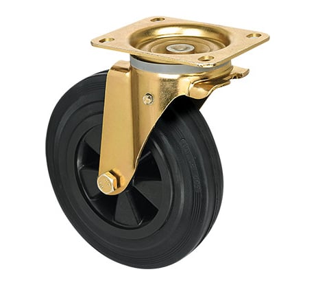 Опора колесная поворотная (160 мм; 200 кг; черная резина) RONEL SCm 63