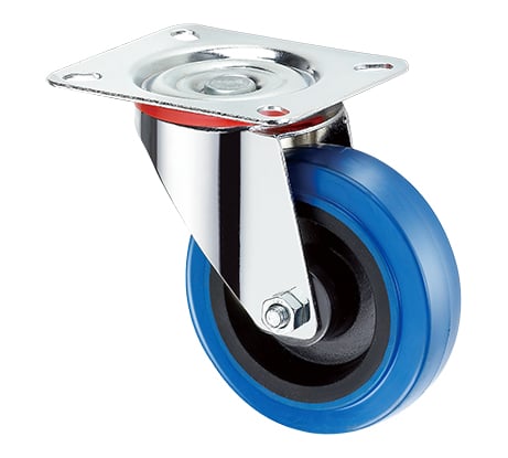 Опора колесная поворотная (160 мм; 250 кг; эластичная синяя резина) RONEL SRCL 63