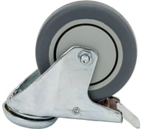 Опора колесная поворотная с тормозом (100 мм; 100 кг; резьба под болт M12) RONEL TPRb 42