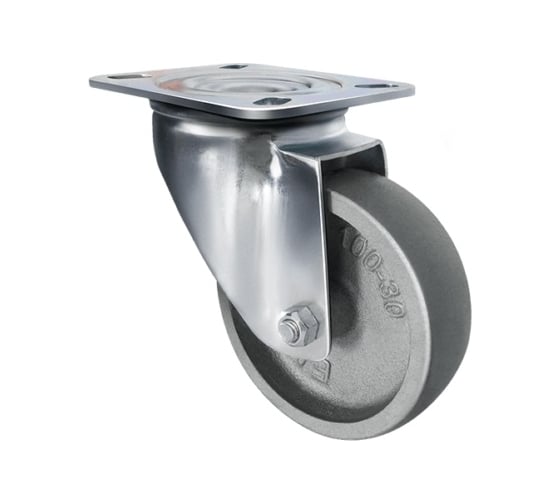 Опора колесная поворотная термостойкая (80 мм; 120 кг; чугун) EMES EM01 VKV 80 1