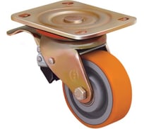 Опора колесная большегрузная поворотная с тормозом (100 мм; 350 кг; полиуретан) EMES ED01 VBP 100F