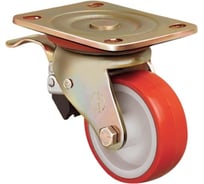 Опора колесная большегрузная поворотная с тормозом (200 мм; 900 кг; полиуретан/нейлон) EMES ED01 ZBP 200F