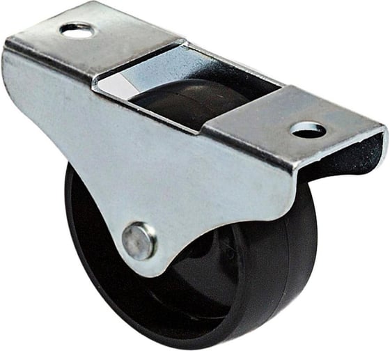 Опора колесная неповоротная на площадке (50 мм; пластик черный) Стройбат 349700 1