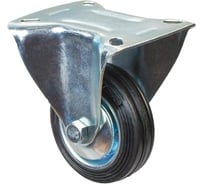 Опора колесная неповоротная на площадке (80 мм; сталь/резина) Стройбат 349810