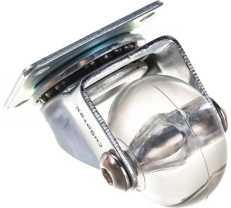 Колесо ПУ прозрачное поворотное 35 мм крепление платформенное СИБРТЕХ 68731