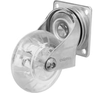 Колесо ПУ прозрачное поворотное 50 мм крепление платформенное СИБРТЕХ 68732