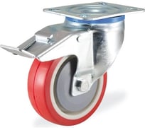 Поворотная колесная опора с тормозом КАМА 3302-PUR-100-F18