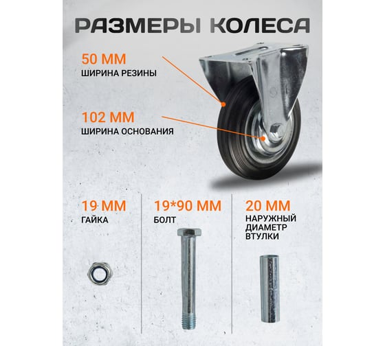 Колесная опора неповоротная AF 250 RAD 71037253