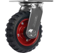 Колесо для тележки поворотное, диаметр 125 мм, грузоподъемность 120 кг, резина, металл СТЕЛЛА-ТЕХНИК 5001-125