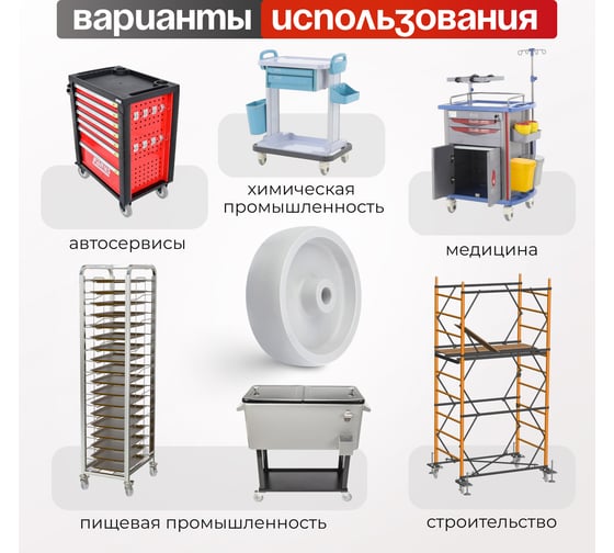 Колесо для тележки пластиковое под ось, диаметр 125 мм, грузоподъемность 230 кг СТЕЛЛА-ТЕХНИК 9100-125