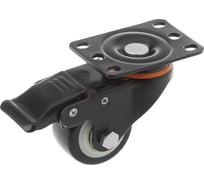 Колесо полиуретановое поворотное с площадкой и тормозом 35065Sb (65 мм; 80 кг) А5 1005843