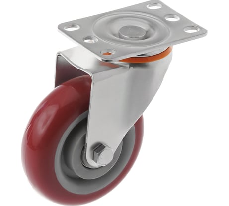 Колесо аппаратное полиуретановое поворотное с площадкой 310100S (100 мм; 130 кг) А5 1005791