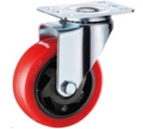 Промышленное полиуретановое колесо TOR SCM 55 125 мм, поворотное, площадка, втулка скольжения, увеличенная площадка 1047734