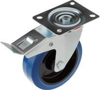 Колесо повротное с тормозом SCLB 63 синяя резина (160 мм; 150 кг) А5 1001637