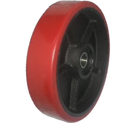 Колесо красное б/г полиуретановое без кронштейна 200 мм MFK-TORG 1040200 V