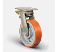 Колесо полиуретановое сверхмощное поворотное с тормозом 250 мм MFK-TORG EV01-VBP-250-F