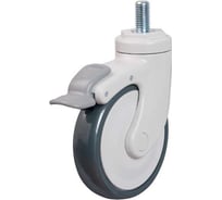 Колесо с кронштейном, резьбовым стержнем и тормозом EMES EC05MBT125X32FM10