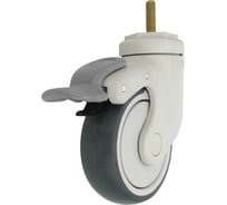 Колесо с кронштейном, резьбовым стержнем и тормозом EMES EC05MBT100X32FM10