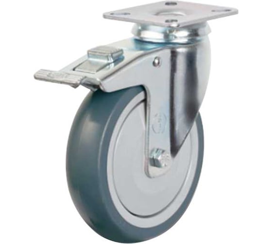 Колесо с поворотной платформой и тормозом EMES ER01MBT125X32F 1