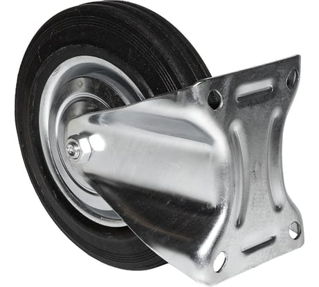 Опора колесная неповоротная WILMART ф200 мм, нагрузка 185 кг, резина (FC 80) 037200