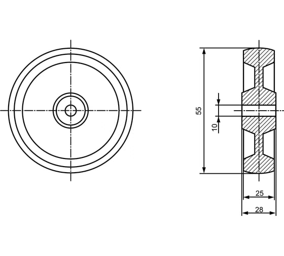 Колесо большегрузное для оси EMES 4 шт ZBP55X25600010.4