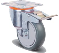 Колесо аппаратное с подшипником поворотное с тормозом MFK-TORG EM01-MBT-80-F