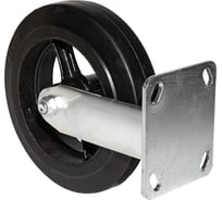 Опора колесная неповоротная SOBELL ф200 мм, нагрузка 280 кг, резина (FCD 80) 098200