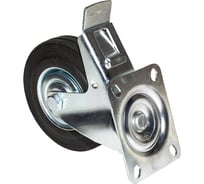 Опора колесная поворотная с тормозом SOBELL ф125 мм, нагрузка 100 кг, резина (SCb 55) 038125