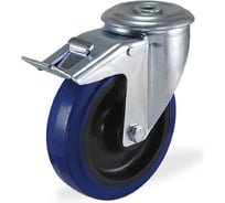 Поворотная колесная опора под болт с тормозом KAMA,80 мм, K-3300-PRS-080-F18