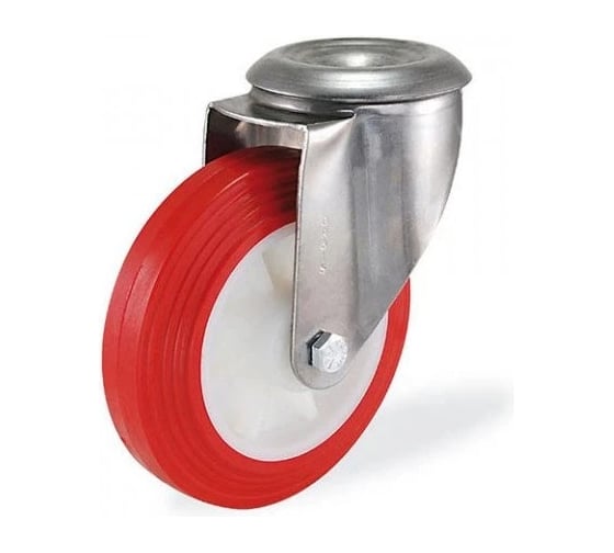 Поворотная колесная опора из нержавеющей стали под болт KAMA, 125 мм, K-S-3300-PUB-125 1