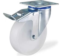 Поворотная колесная опора KAMA с площадкой и тормозом, 200 мм, K-3302-MMB-200-F18