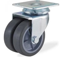 Сдвоенная поворотная колесная опора KAMA с площадкой, 50 мм, 2702-MTB-050