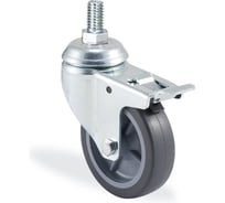 Поворотная колесная опора с болтом и тормозом KAMA 75 мм, 1701-MTB-075-F18